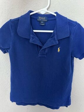 Polo by Ralph Lauren Boys Royal Blue Short Sleeve Polo with Yellow Pony